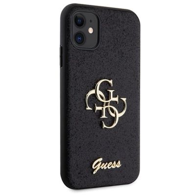 4. Guess GUHCN61HG4SGK case for iPhone 11 / Xr - black Glitter Script Big 4G