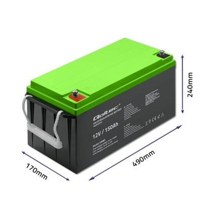 8. QOLTEC GEL BATTERY 12V | 150AH | GEL
