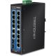 TRENDnet TI-G162 - Switch - unmanaged - 14 x 10/100/1000 + 2 x Gigabit SFP - DIN rail mountable, wall mountable - DC