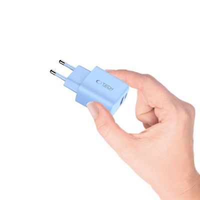 5. Tech-Protect NCA20 PD 20W QC3.0 USB-A / USB-C Wall Charger - Blue