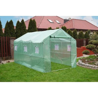 42. GREENHOUSE GARDEN TUNNEL 200x350x200CM PE GREEN STEEL STRUCTURE