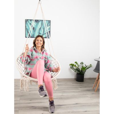 4. OPENWORK HAMMOCK HANGING CHAIR STORK'S NEST 80x60CM ECRU