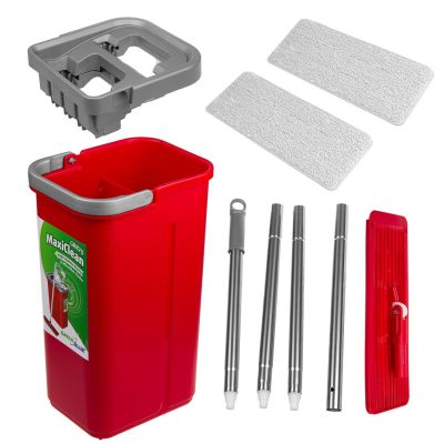 2. GREENBLUE FLAT MOP WITH BUCKET AND MAXICLEAN WRINGER + TWO MICROFIBER HQ CARTRIDGES, CAPACITY 8L GB870