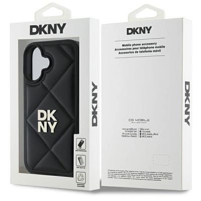 8. DKNY Quilted Stack Logo iPhone 16 Case - Black