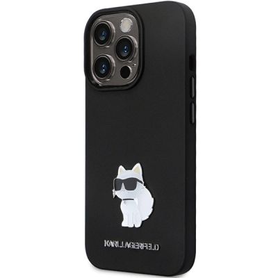 2. Karl Lagerfeld KLHCP14LSMHCNPK case for iPhone 14 Pro - black Silicone C Metal Pin