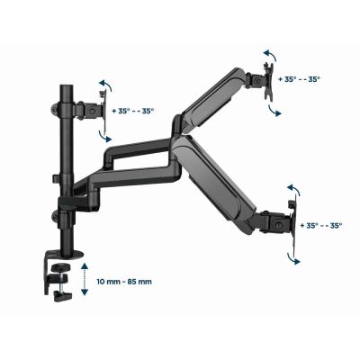 26. GEMBIRD ADJUSTABLE DESK ARM/MOUNT FOR 3 MONITORS 17-27, VESA 100X100MM, UP TO 7 KG