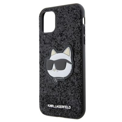 6. Karl Lagerfeld KLHCN61G2CPK iPhone 11 / Xr 6.1" black/black hardcase Glitter Choupette Patch