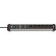2. Brennenstuhl 1391010600 3 m power strip 6 x network sockets Indoor Black, Silver
