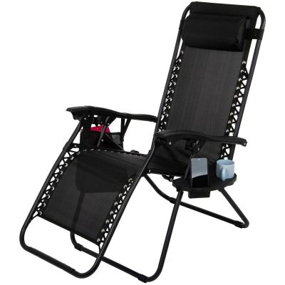 16. FOLDABLE GARDEN CHAIR MULTIFUNCTIONAL 175X52/65X107CM BLACK