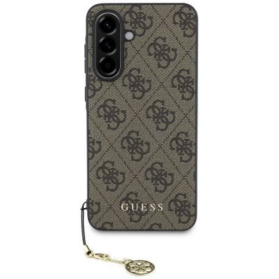 2. Guess 4G Charms Collection Case for Samsung Galaxy A36 Brown