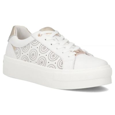 Filippo DP7668/26 white leather platform shoes