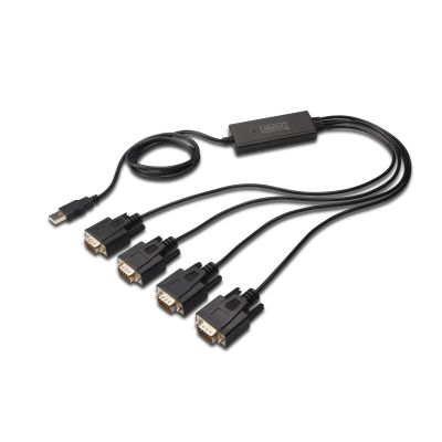 12. DIGITUS DA-70159 adapter (USB M - 4x RS-232 M; 1.5m; black)
