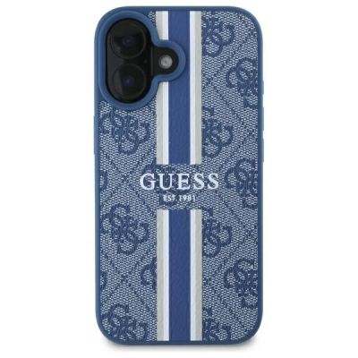 3. Guess 4G Printed Stripes MagSafe case for iPhone 16 - blue