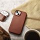 26. iCarer CE Oil Wax Premium Leather Folio Case iPhone 14 Plus magnetic flip case MagSafe brown (AKI14220707-BN)