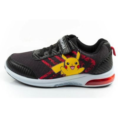 2. Leomil children's sports shoes Pokemon sneakers lightweight with velcro LED black