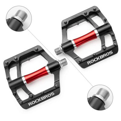 3. Rockbros 2020-12CBK Platform Aluminum Bicycle Pedals - Black