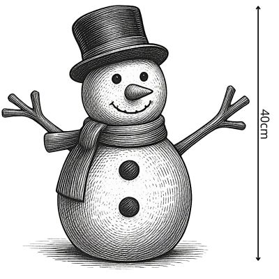 6. DECORATIVE FIGURINE SNOWMAN 40LED HEIGHT: 40CM ACRYLIC
