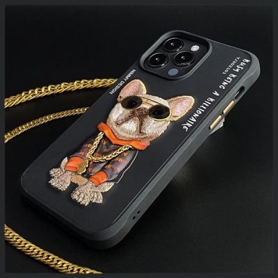 9. Nimmy Glasses Cool Dog Case for iPhone 15 Pro - Black