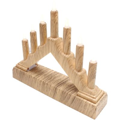 3. ADVENT CANDLE HOLDER 15.5x3.2x13.5CM 7 LED BATTERY-POWERED PINE
