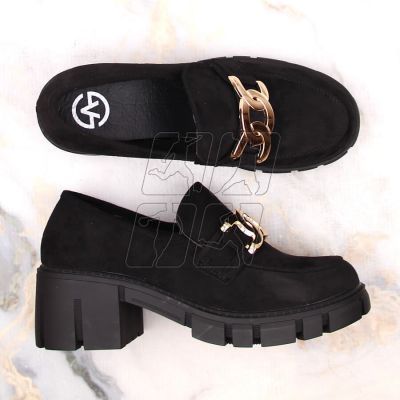 7. Vinceza W JAN250 suede high-heeled moccasin shoes, black