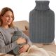 ALPINA Rubber Hot Water Bottle with Cover, 1.7 L, Grey