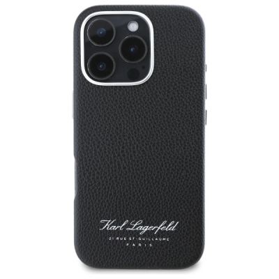 3. Karl Lagerfeld Hotel RSG iPhone 16 Pro Case - Black