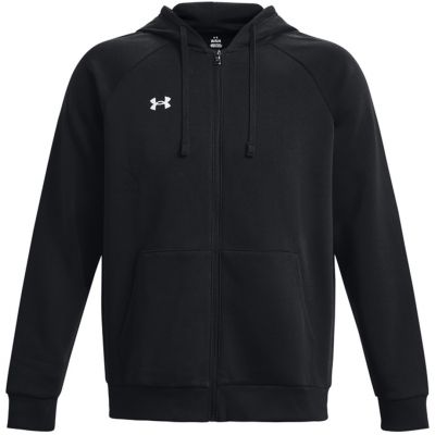 Men's Under Armour Rival Fleece FZ Hoodie Sweatshirt, black, 1379767 001