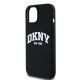 6. DKNY Liquid Silicone White Printed Logo MagSafe Case for iPhone 15 / 14 / 13 - Black
