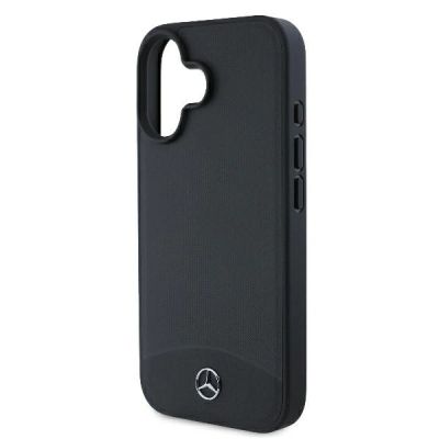 6. Mercedes Textured And Plain Leather MagSafe case for iPhone 16 - black