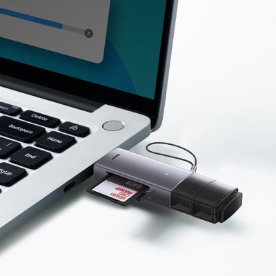 10. Baseus Lite Series USB-A/USB-C 3.0 SD/TF Card Reader - Gray