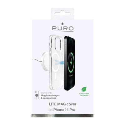 2. Puro Lite Mag MagSafe Silicone Case for iPhone 14 Pro - Transparent
