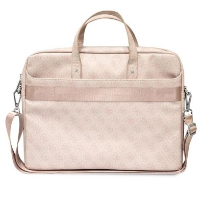 3. Guess Saffiano 4G Triangle Logo bag for a 16'' laptop - pink