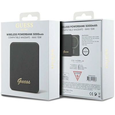 5. Guess MagSafe Metal Script Logo induction power bank 15W 5000mAh - black