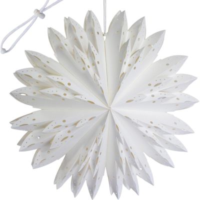 2. DECORATIVE STAR SNOWFLAKE HANGING PAPER 50CM WHITE