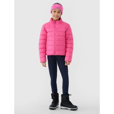 3. Girls' down jacket with synthetic filling 4F 4FJWSS25TDJAF515-54S