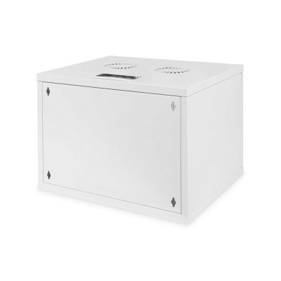 6. Digitus 19" 7U wall-mounted network cabinet 540x400, perforated door, gray, undivided, unassembled, 60kg