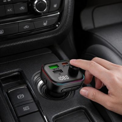 7. Tech-Protect CC07 3-Port PD 54W Car Charger + Bluetooth FM Transmitter - Black
