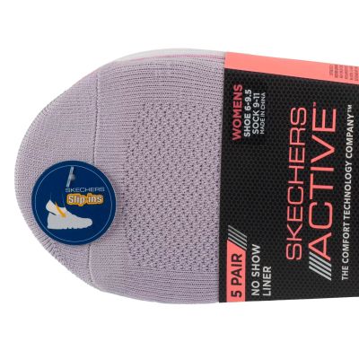 2. Skechers 5pk Microfiber Liner Socks S113836-PRLV Purple 36-40