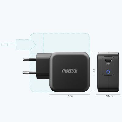 4. Choetech GaN USB Type C wall charger 61W Power Delivery black (Q6006)