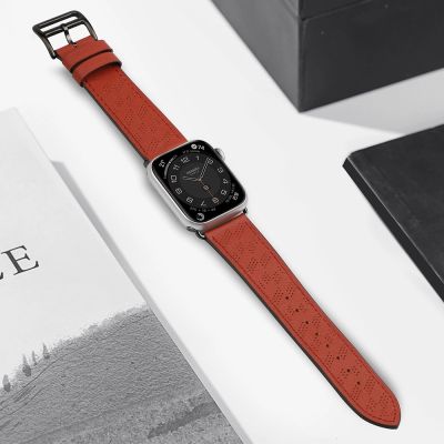 4. Strap Leather for Apple Watch 38 / 40 / 41 mm band bracelet - red