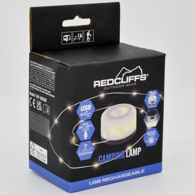 19. FLASHLIGHT CAMPING LAMP USB CHARGING REDCLIFFS