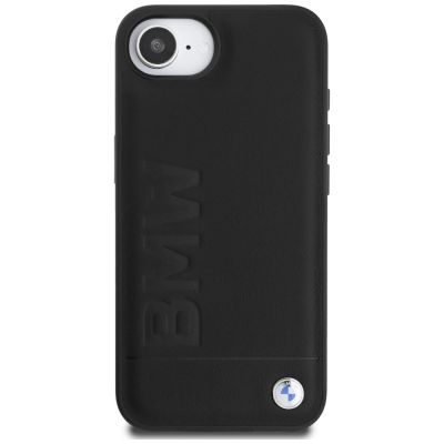 3. BMW Leather Hot Stamp iPhone 16e Case - Black