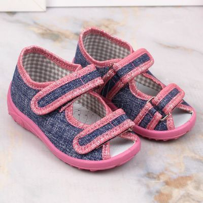 6. Home slippers Nazo Jr. TEX4B navy blue-pink