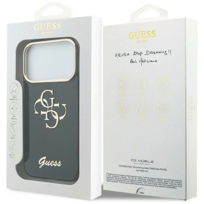 8. Guess IML 4G Script Metal Case for iPhone 17 Pro Max / 18 Pro Max - Black
