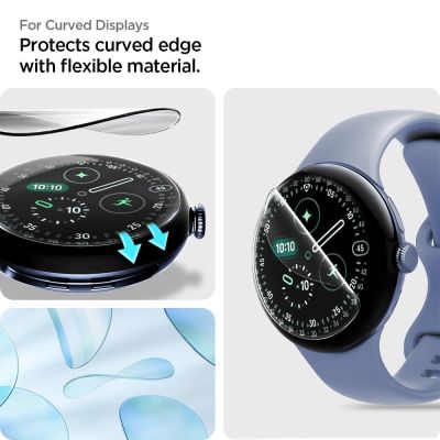 8. Spigen Elite Shield EZ Fit 2-Pack hydrogel foil for Google Pixel Watch 45 mm