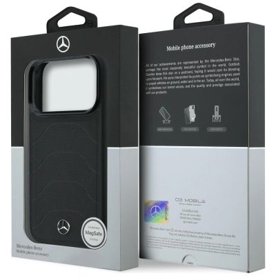 8. Mercedes Leather Mesh with Bow Line MagSafe Case for iPhone 17 Pro - Black