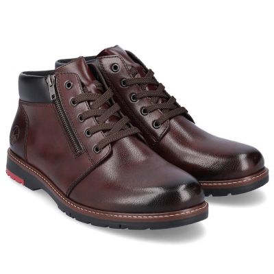 24. Rieker M RKR625 comfortable leather ankle boots lined with wool, brown