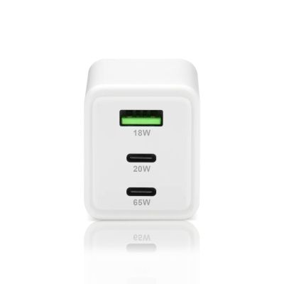 2. EVERACTIVE GAN WALL CHARGER 1 X USB, 2 X USB-C QUICK CHARGE 4+ 65W WHITE SC-655Q