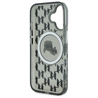 7. Karl Lagerfeld IML Monogram Karl & Choupette Head MagSafe iPhone 16 Case - Black