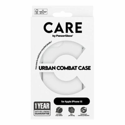 4. CARE by PanzerGlass Urban Combat Case for iPhone 15 - transparent